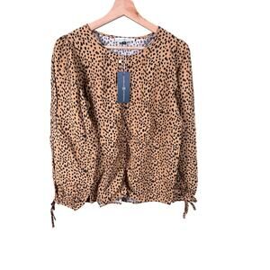 Michelle Mcdowell Lost in the Wild Size Medium Leopard Print Desert Sawyer Top